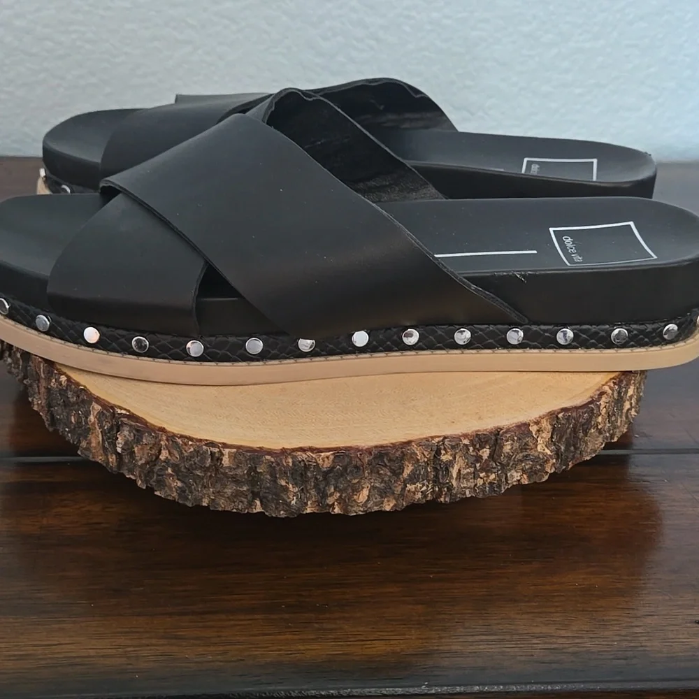 DOLCE VITA Gracy Platform Strap Footbed Sandals In Black Size 10